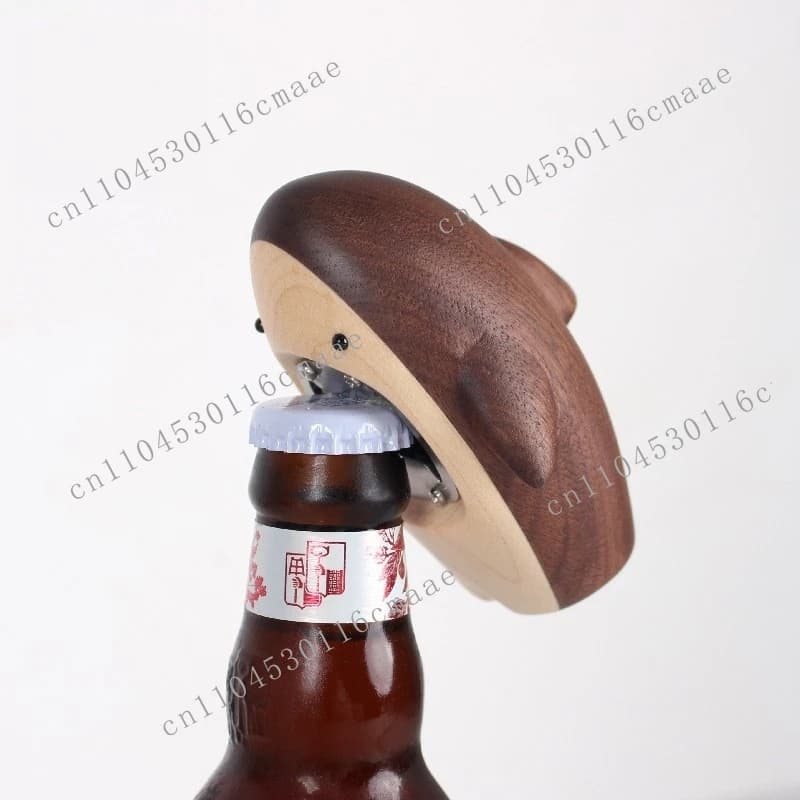 Shark Shape Wooden Handle Beer Bottle Opener Creative Cute Desktop Decoration Household Cartoon Bottle Openers