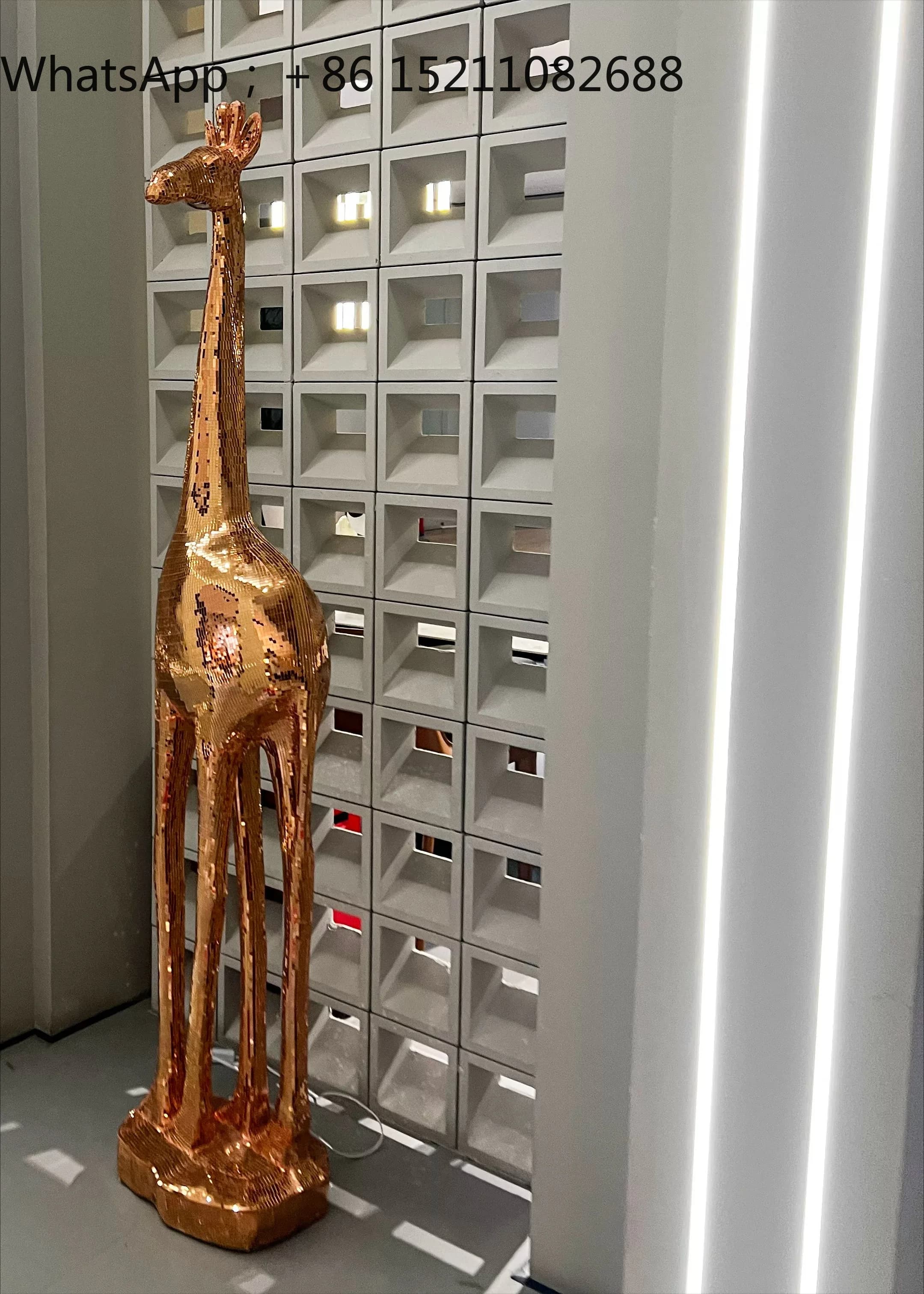 SCY Giraffe Mosaic Stickers Sequins Floor-to-Floor Ornament Sculpture Art Landscaping Glass Ornament
