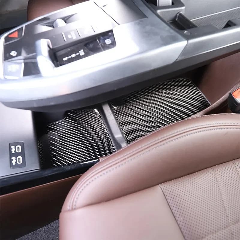 metyoucar For BMW X1 IX1 U11 2023-25 Soft Carbon Fiber Car Center Shift Lower Storage Slot Pad Trim Sticker Interior Accessories