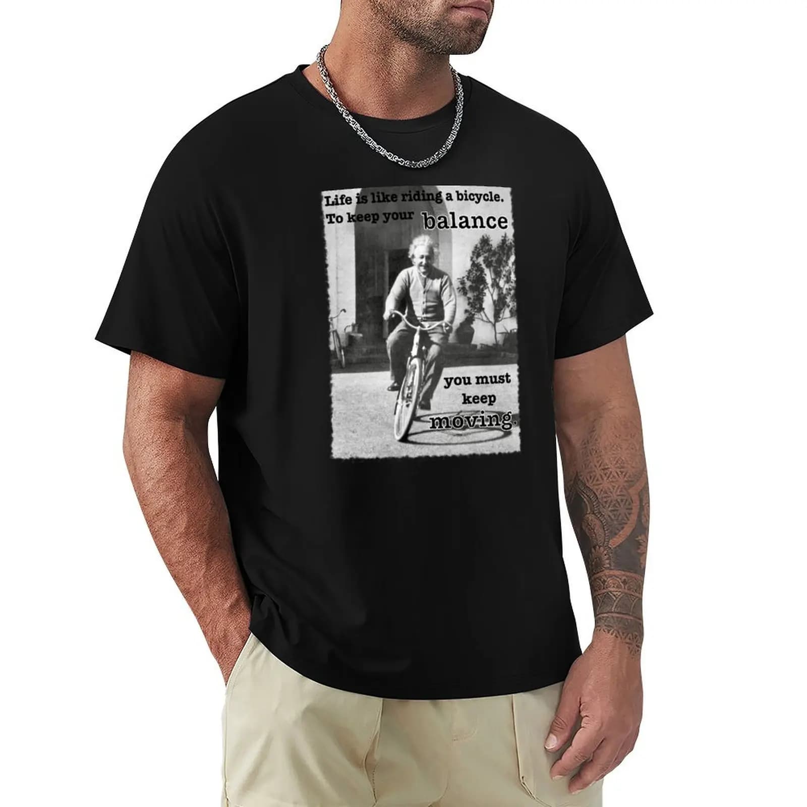 Einstein on his bike T-Shirt Luxury man football t shirt clothes for men