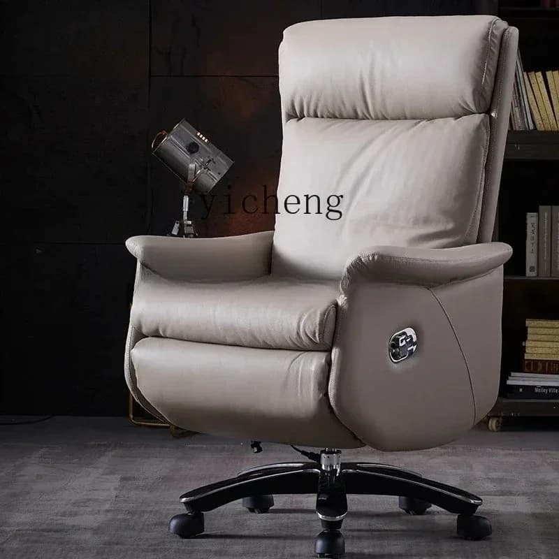 Ca-1  Boss Chair Electric Reclining Leather Home High-end Down Office Swivel Chair Comfortable Sedentary Soft Chair