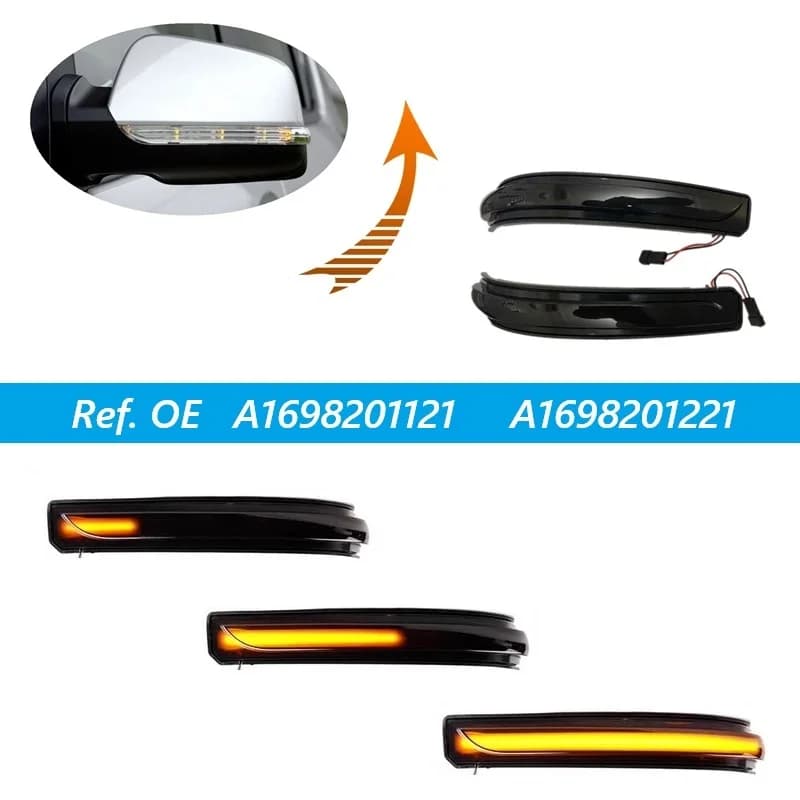 A1698201121 A1698201221 Update to Dynamic LED Mirror Turn Signal Lamp for Mercedes Benz A B Class W169 W245 Facelfit 2008 - 2012