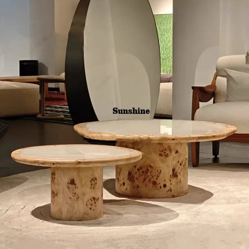 Minimalist Unique Coffee Table Round Eclectic Neutral Elegant Coffee Table Living Room Modern Table Basse Design Home Furniture