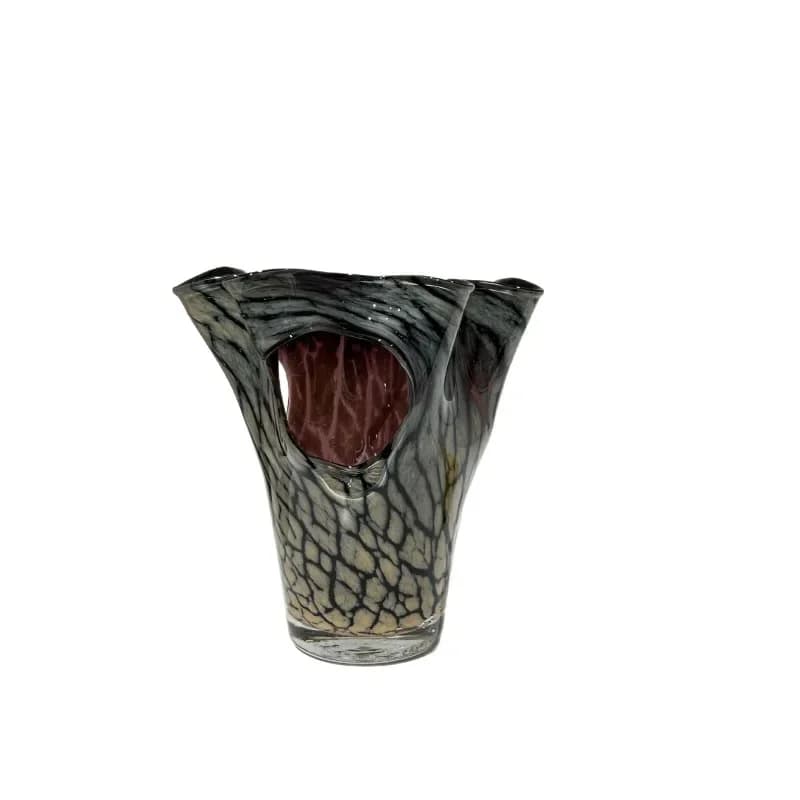 Creative hollow large diameter handmade glazed ornament vase