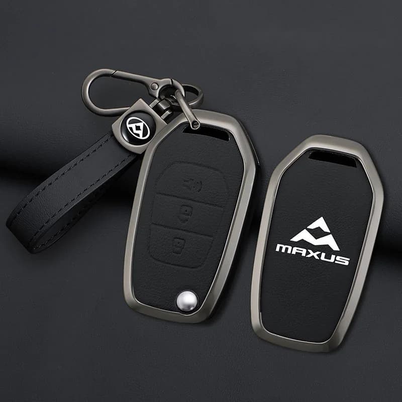 Zinc Alloy Leather Car Key Case Cover For SAIC MAXUS T60 Keychain Remote Auto Protection Guard Shell Fob Holder Accessories