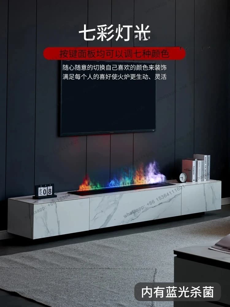 3D fireplace embedded rock panel TV cabinet integrated humidifier decorative furnace core simulation flame