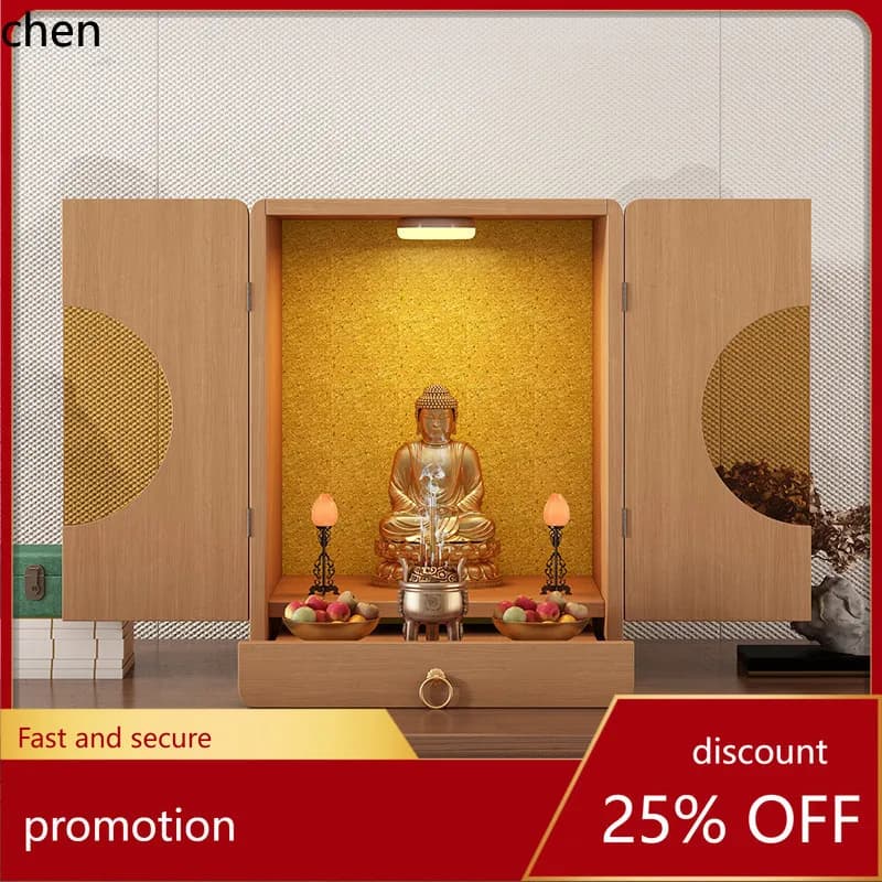 Cz solid wood wall-mounted buddhist shrine altar table for home use, buddha altar, shrine, statue offering table, worship table