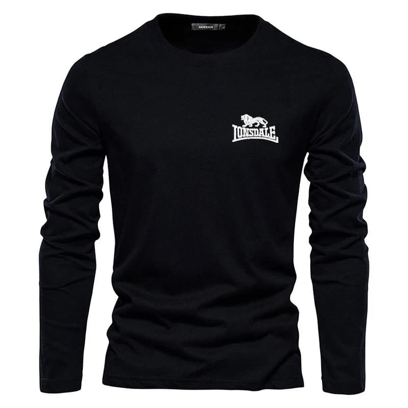 Simplicity Printed Men's Long Sleeve T-shirt Fashion Comfortable Casual O-neck Pullover Autumn Loose Top Fitness Sports T Shirts