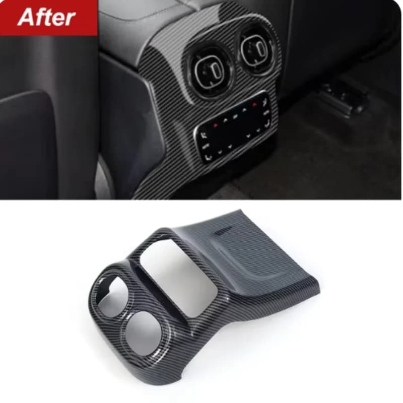 Car Rear Anti-Kick Panel Air Conditioner Outlet Vent Cover Trim For Mercedes Benz GLC Class X254 2023 2024 Accessories (Carbon)