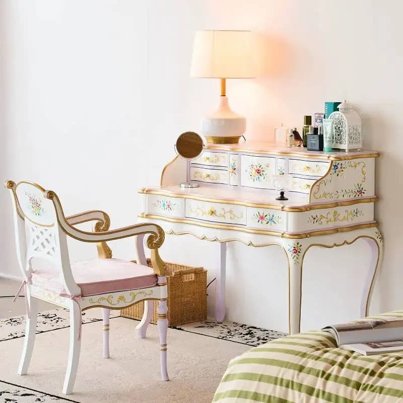 Shelves Simple Makeup Vanity Desk Storage Space Modern Mirror Vanity Desk Dressing Organizer Cute Tocador Maquillaje Furniture