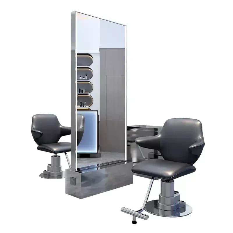 LS hairdresser mirror special-shaped floor mirror barber shop counter wall full body haircut mirror