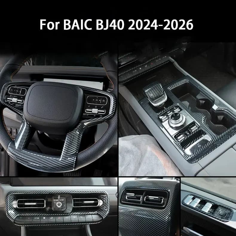 For Baic Beijing BJ40 2024 2025 2026 ABS Interior Car Styling Gear Shift Window Control Panel Front Rear Air Vent Outlet Cover