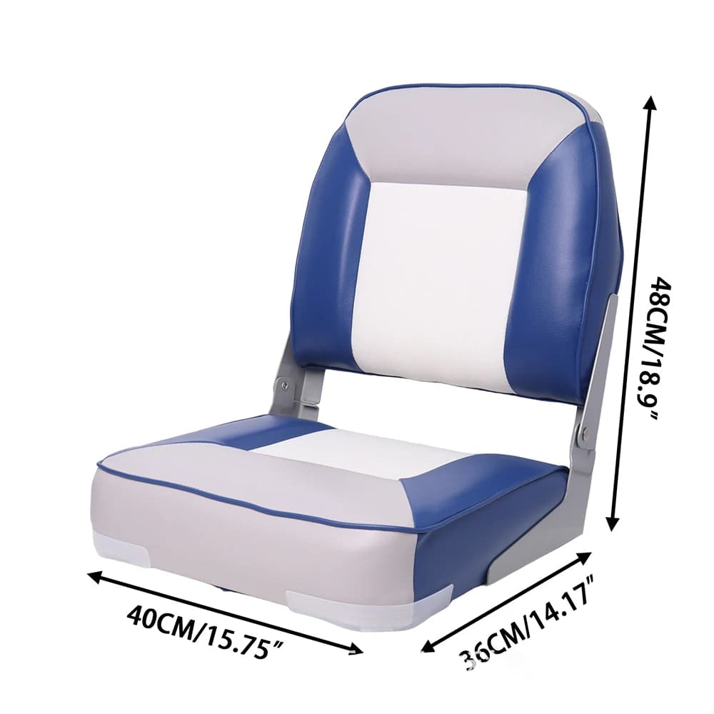 Hot Sale Low Back Fold-Down Boat Seat  Waterproof Marine Fishing Chair with Thick Sponge Padding Universal Boat Accessory