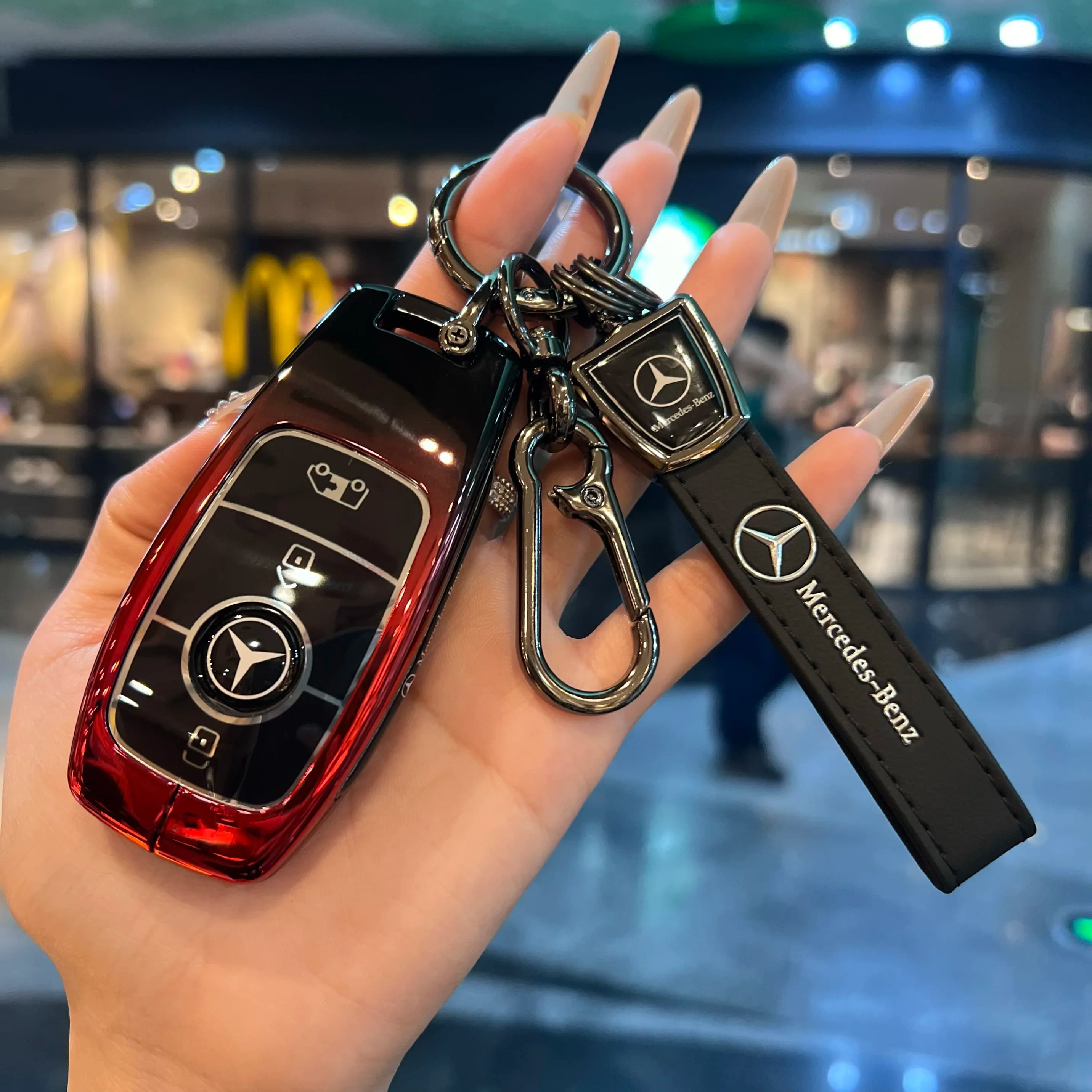 3BTN Fashion Soft Car Key Case For Mercedes Benz A C E S G Class GLC CLE CLA GLB GLS W177 W205 W213 W222