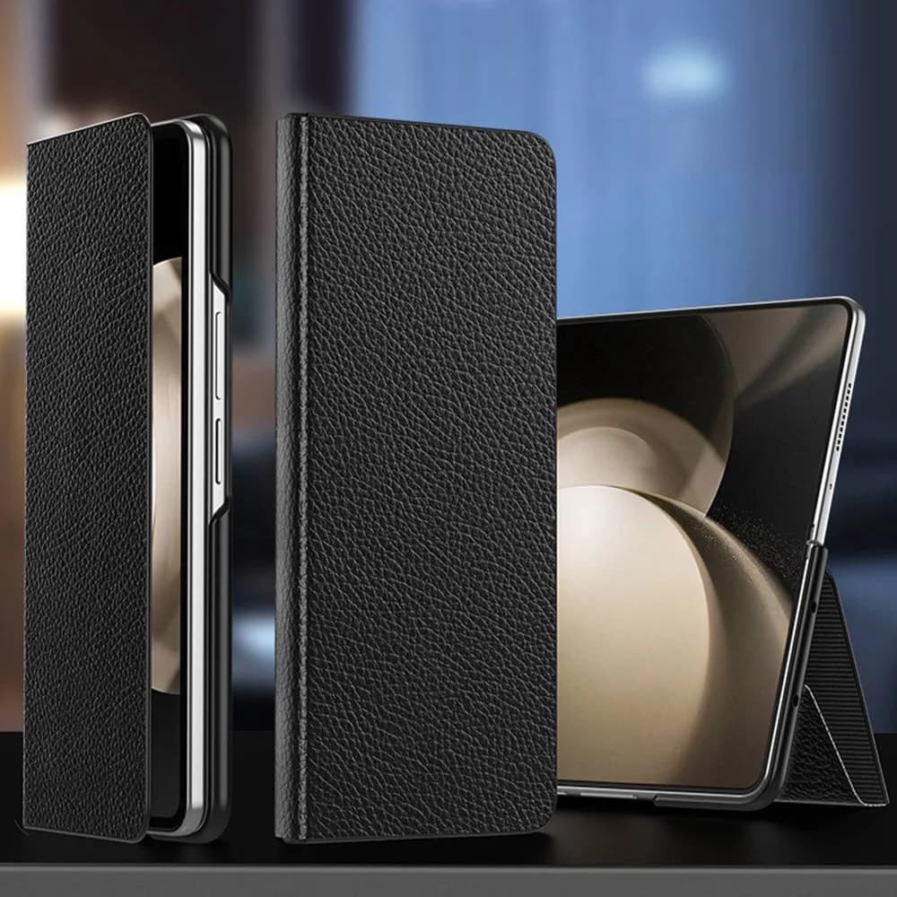 Genuine Leather Case For Samsung Galaxy Z Fold 3 4 5 6 7 8 Ultra Case Magnetic Casing For Z Fold3 Fold4 Fold5 Fold6 Fold7 Fold8