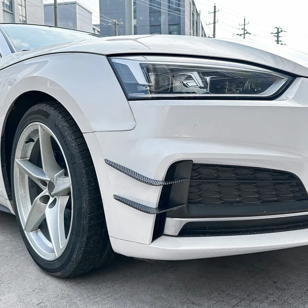 Front Bumper Splitter Side Spoiler Side Wind Knife Sticker Trim for Audi A5 F5 S5 S-Line Coupe Sportback B9 2017 2018 2019 2020