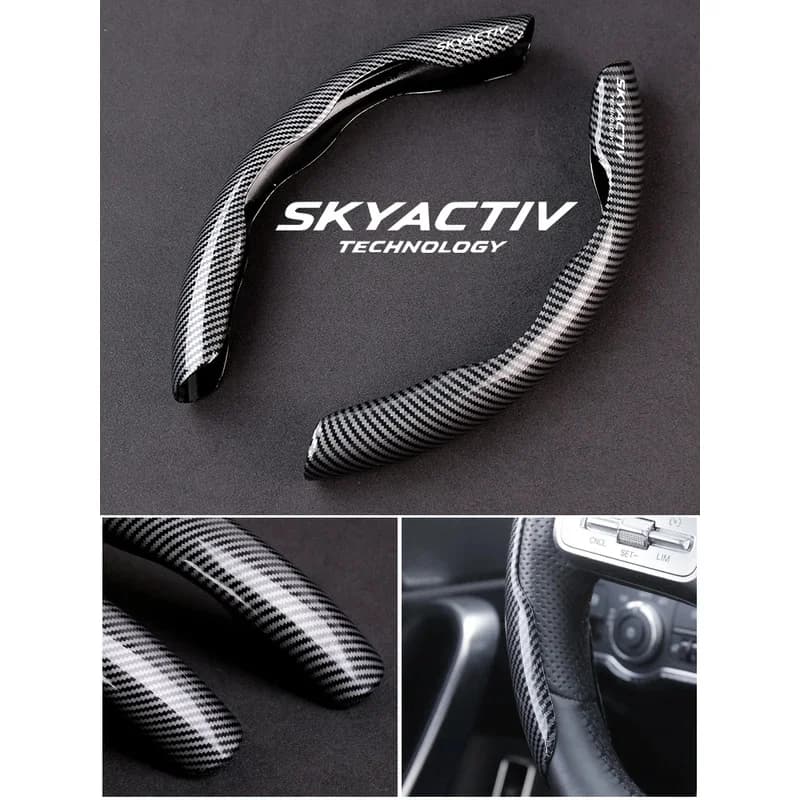 Car Carbon Fiber Texture Steering Wheel Cover For Mazda 2 3 6 Skyactiv CX-4 CX-5 CX-8 CX-9 CX-30 MX-5 BT-50 Demio Biante Atenza