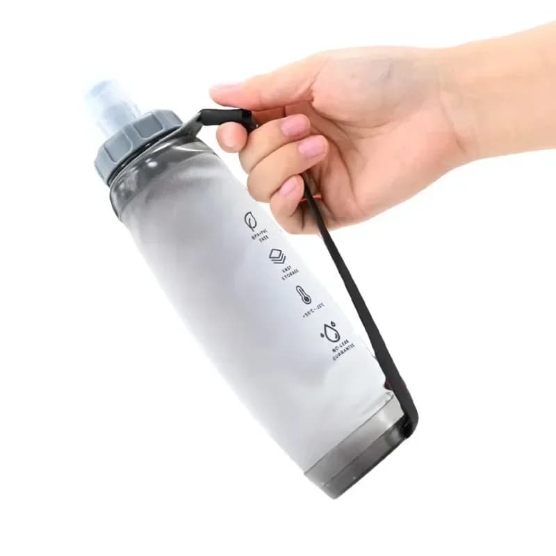 Outdoor Portable Folding Water Filter 500ml Kettle Camping Hiking Water Bottle Filtration System Emergency Life Saving