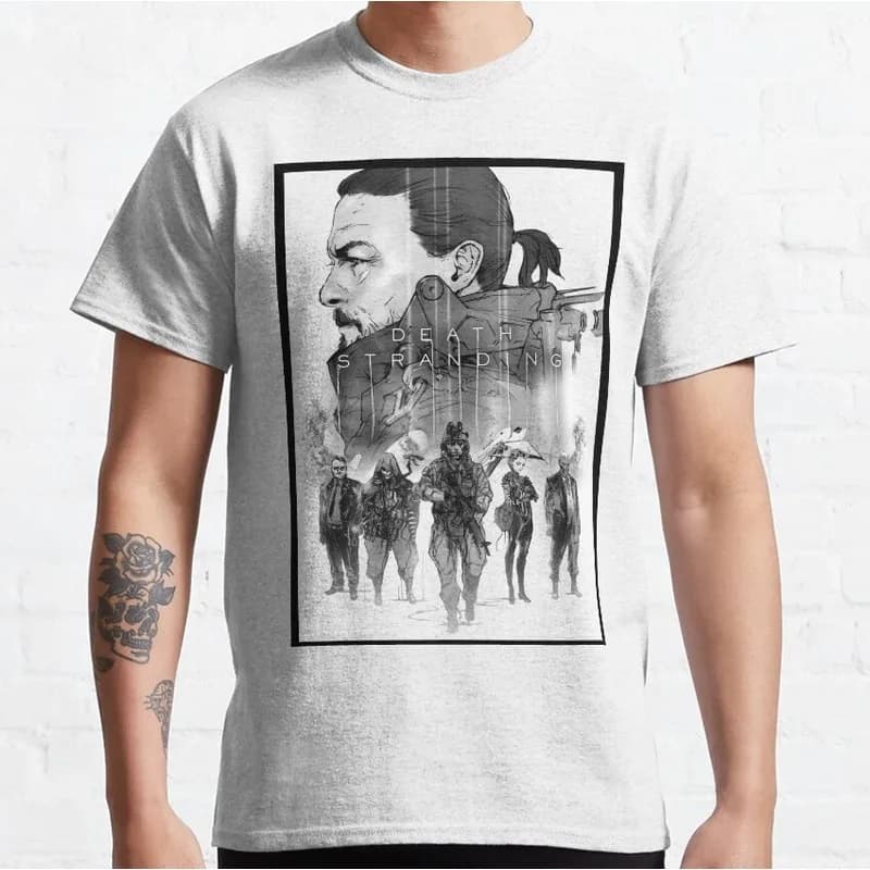 Metal Gear Solid Death Stranding T‑Shirt Unisex Cotton Short Sleeve O‑Neck Tees Tactical Espionage Casual Streetwear Gamer Tops