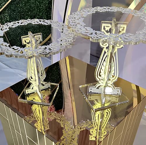 Wedding Decoration Acrylic Circle Wedding Cake Stand Dessert Table Centerpieces For Event Decoration