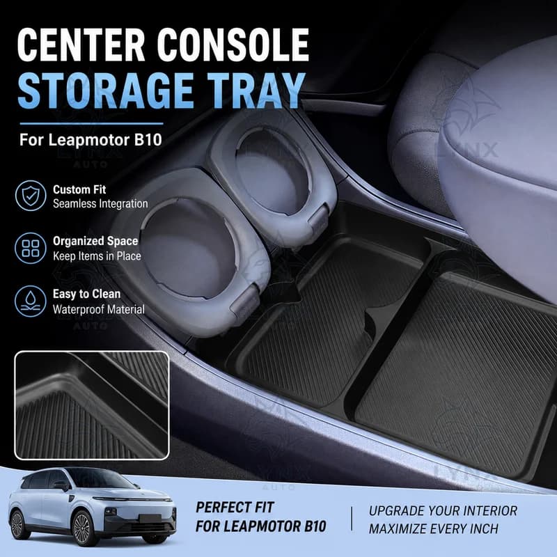 For Leapmotor B10 Center Console Lower Storage Box Car Organizer Armrest Storage Tray Interior Modification Accessories