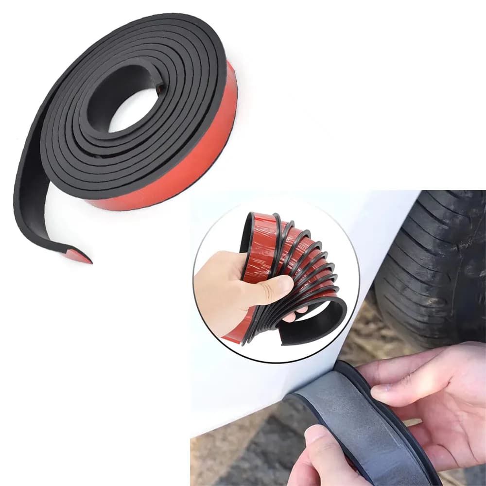 Rubber Fender Flares 1.5M Car Wheel Arch Eyebrow Mudguard Strip Wheel Expander Cover Anti Scratch Mud Guard Protector Body Kit