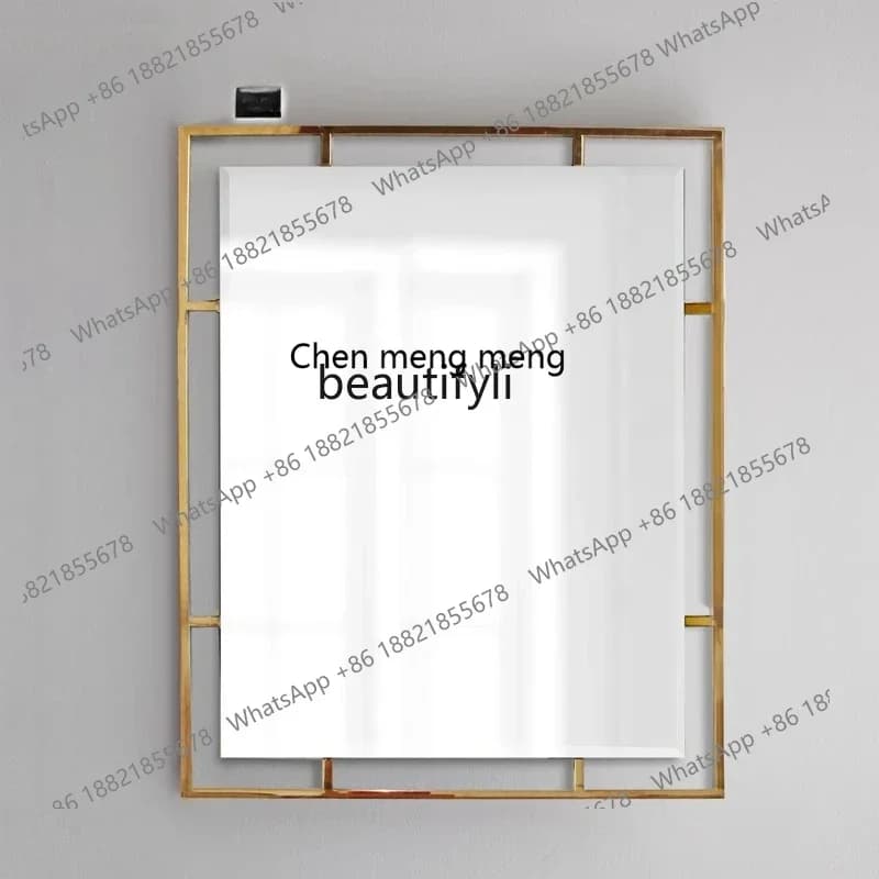 CC182Stainless steel bathroom mirror, gold bathroom wall hanging, washing, dressing, bathroom mirror square R