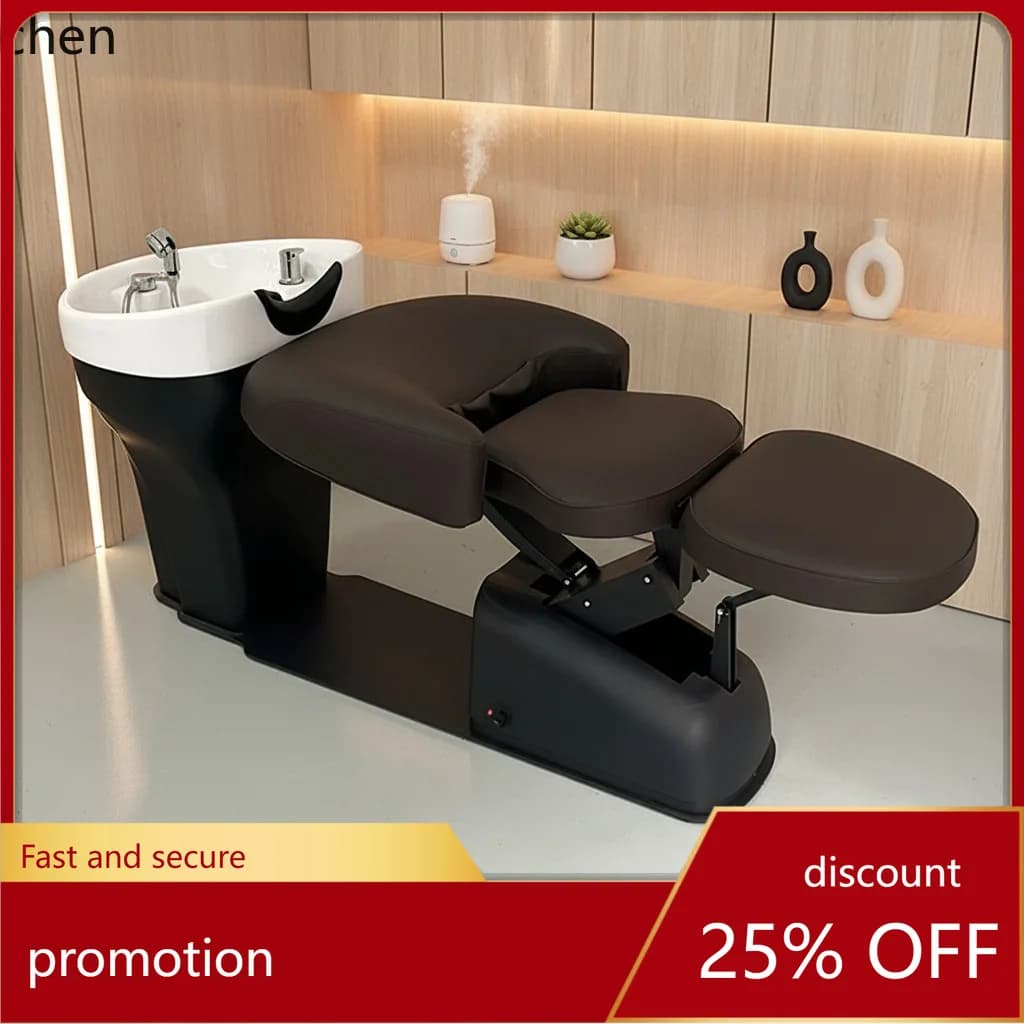 CZ Electric Adjustable Shampoo Bed for Hair Salon, Specialized Hair Washing Bed for Beauty Salon