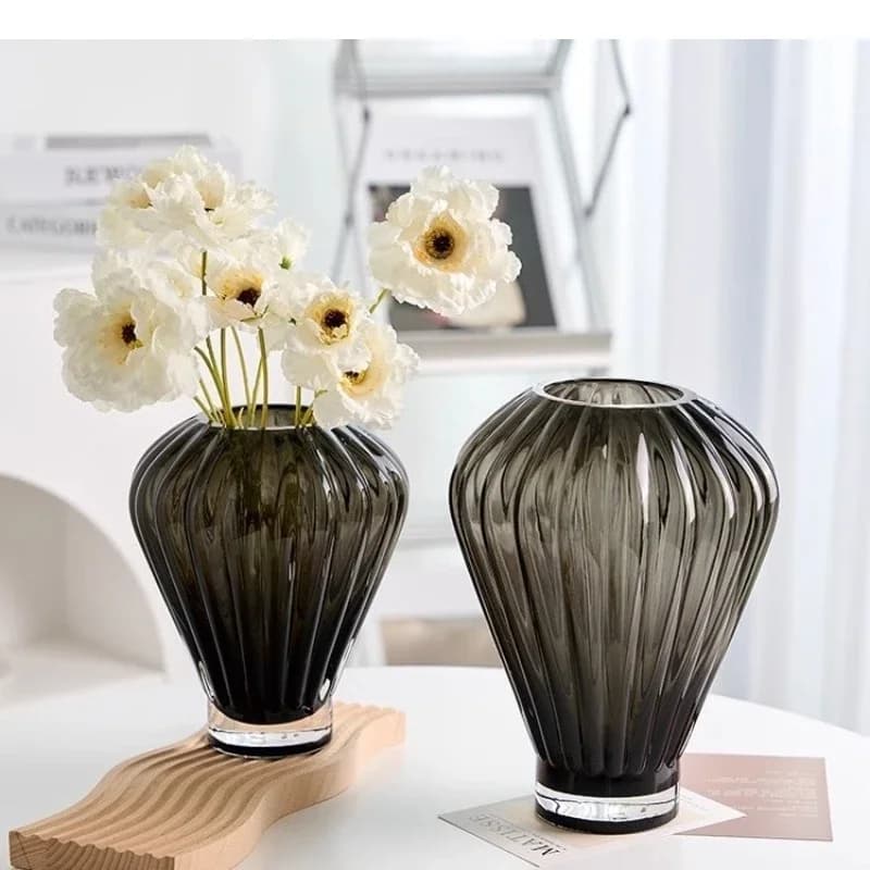 Simple Crystal Glass Vase Hydroponic Flower Arrangement Art Desktop Decoration Modern Room Aesthetic
