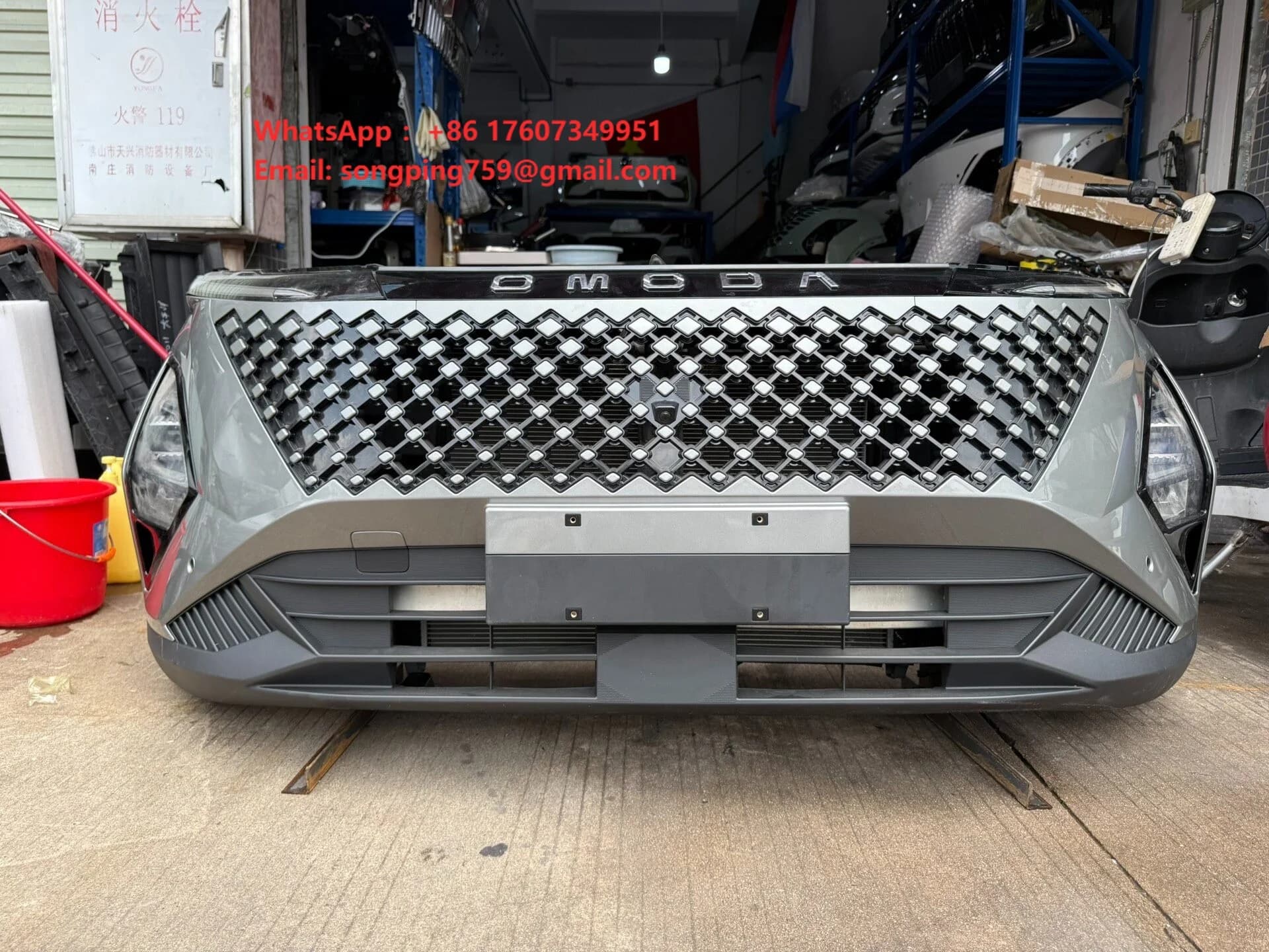 Original Used Car Front Bumper Assembly for Chery Omoda C5 Headlights Radiator Water Tank Grille Front Bumper Kit