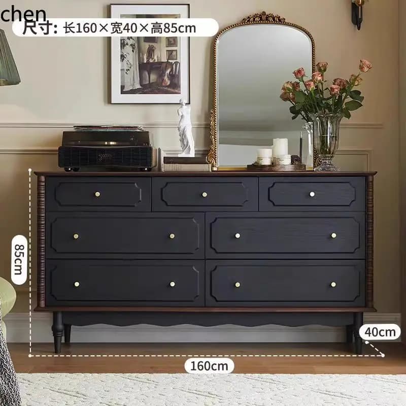 bedroom bedside storage cabinet solid wood chest of drawers black cabinet