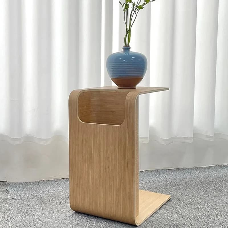 Joylive Solid Wood Material Sofa Side Several Modern Side Cabinet C-type Multi-functional Table for Living Room Bedroom