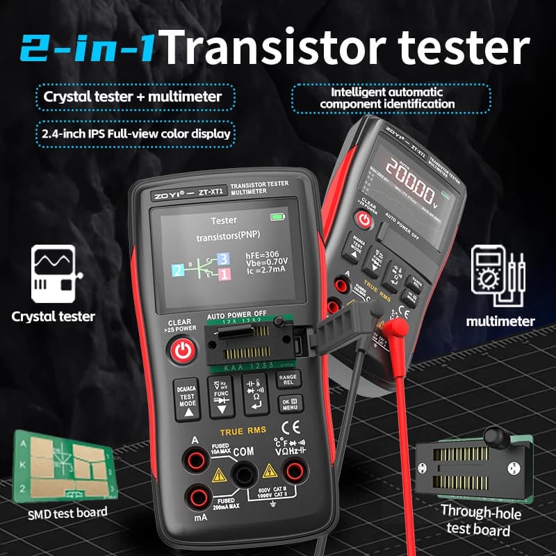 ZOYI XT1 Multimeter – New Model Transistor Tester, Multi-functional Meter for High-precision Digital Detection
