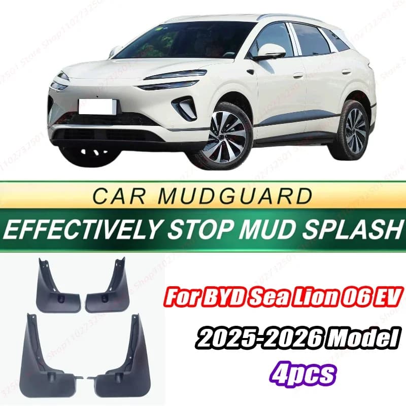 For BYD Sea Lion 06 EV 2025-2026 Model 4PCS Front Rear Mud Flaps Splash Guards Fender Mudguards Auto Accessories