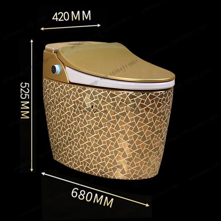 Titanium smart toilet constant temperature color gold with remote control automatic flip toilet