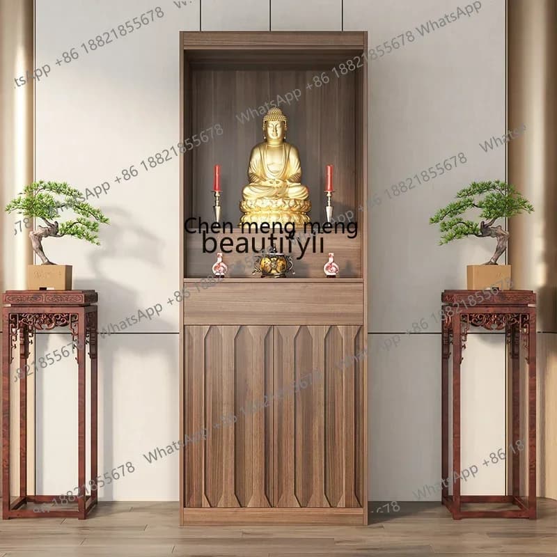 SS ss7486 Buddhist niche new Chinese solid wood multi-layer board Buddhist platform God of Wealth worship table vertical cabinet