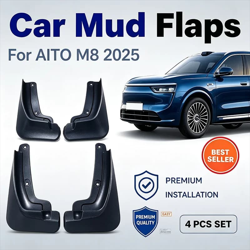 For AITO M8 2025 4Pcs Mud Flaps Splash Guards Front Rear Wheel Fender Mudguards Car Exterior Protection