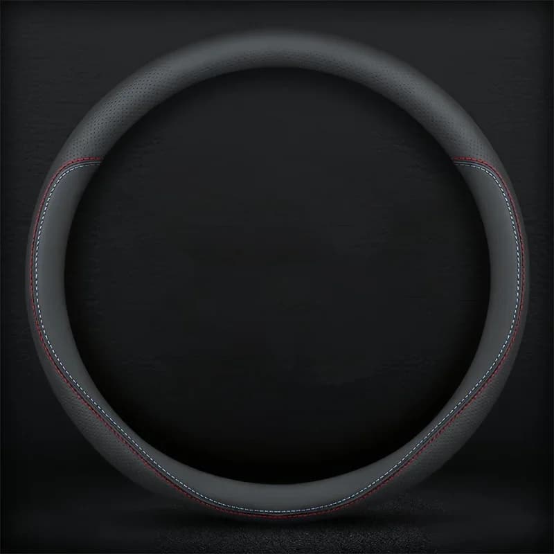 Car Genuine leather ultra-thin universal breathable anti-slip sweat-absorbent steering wheel cover for all seasons