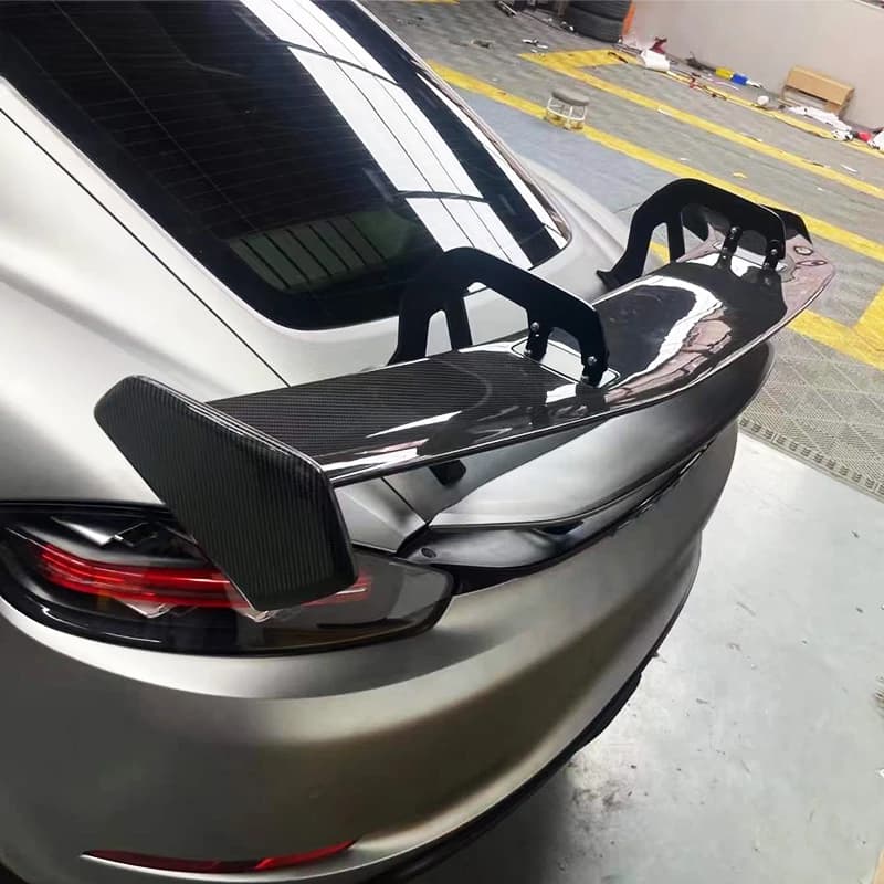 2016-2024 RS Carbon Fiber Spoiler for 718 Boxster Cayman Wet Carbon Tape Screw