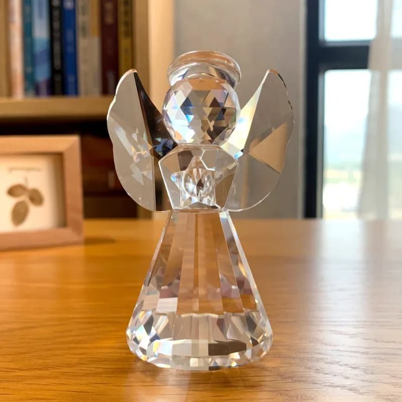 Nordic Style Transparent White Crystal Glass Angel Small Ornament  Creative Practical Gifts Living Room Decoration Home Decor