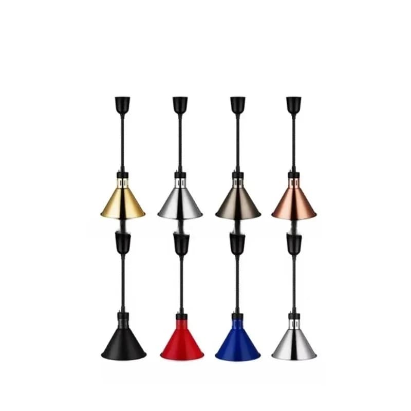 Adjustable height commercial food heating lamp to maintain restaurant food freshness support