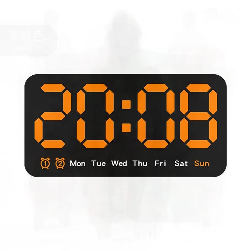 Multifunctional Wall Clock with Temperature Large LED Screen Single-sided Hanging Dual-purpose Living Room Clock in Various