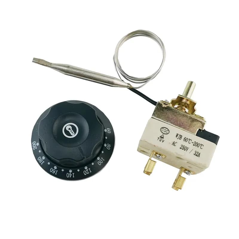 30-110 Degrees 50-300 Degrees Electric Oven Fryer Knob Thermostat, Noodle Soup Pot Temperature Control Switch 220V25A