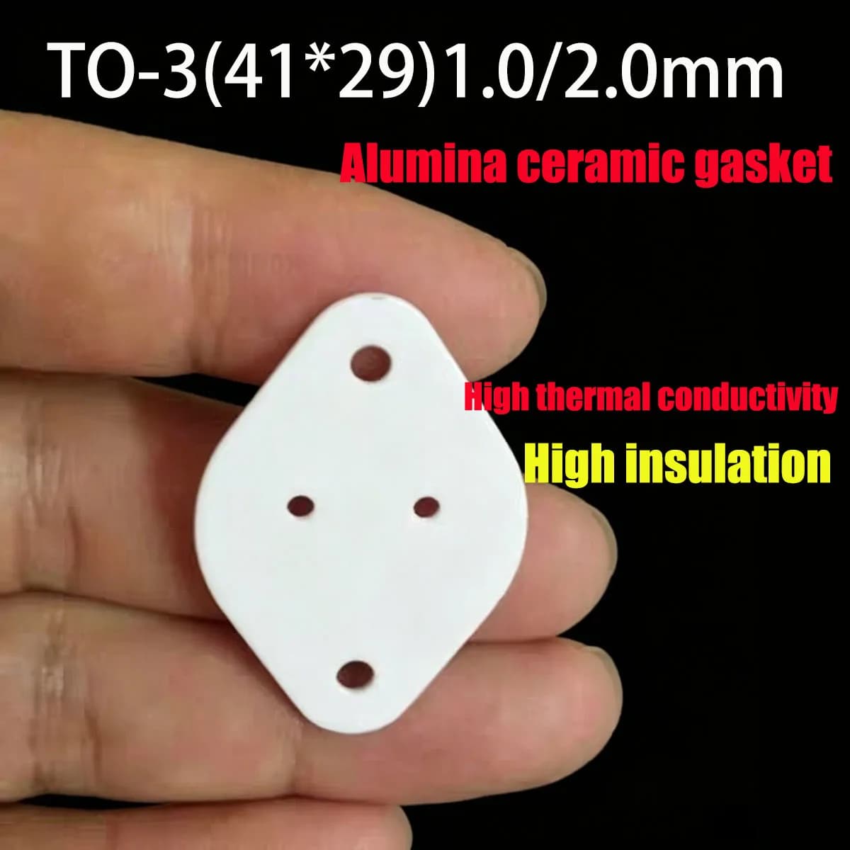 Alumina Ceramic Sheet TO-3 (41*29) 1.0/2.0MM Thick High Thermal Conductivity High Insulation Gasket