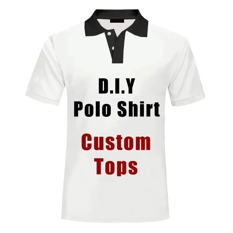 DIY Men's Work Uniforms Casual Lapel Button-down Tops For Men And Women Personalized Custom Logo Pattern Printed POLO Shirts