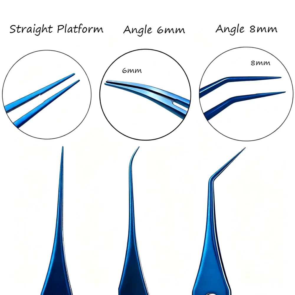 Titanium Alloy Fine Hair Extraction Implanter Tweezer Clamp Straight/Angle 6mm/8mm Fue Hair Transplant Forceps 1/5/10pcs