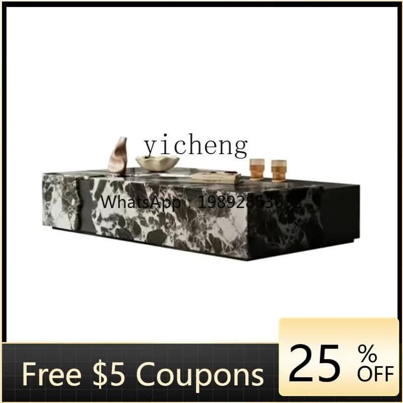UU  minimalist marble coffee table   high-end creative living room household rectangular solid wood