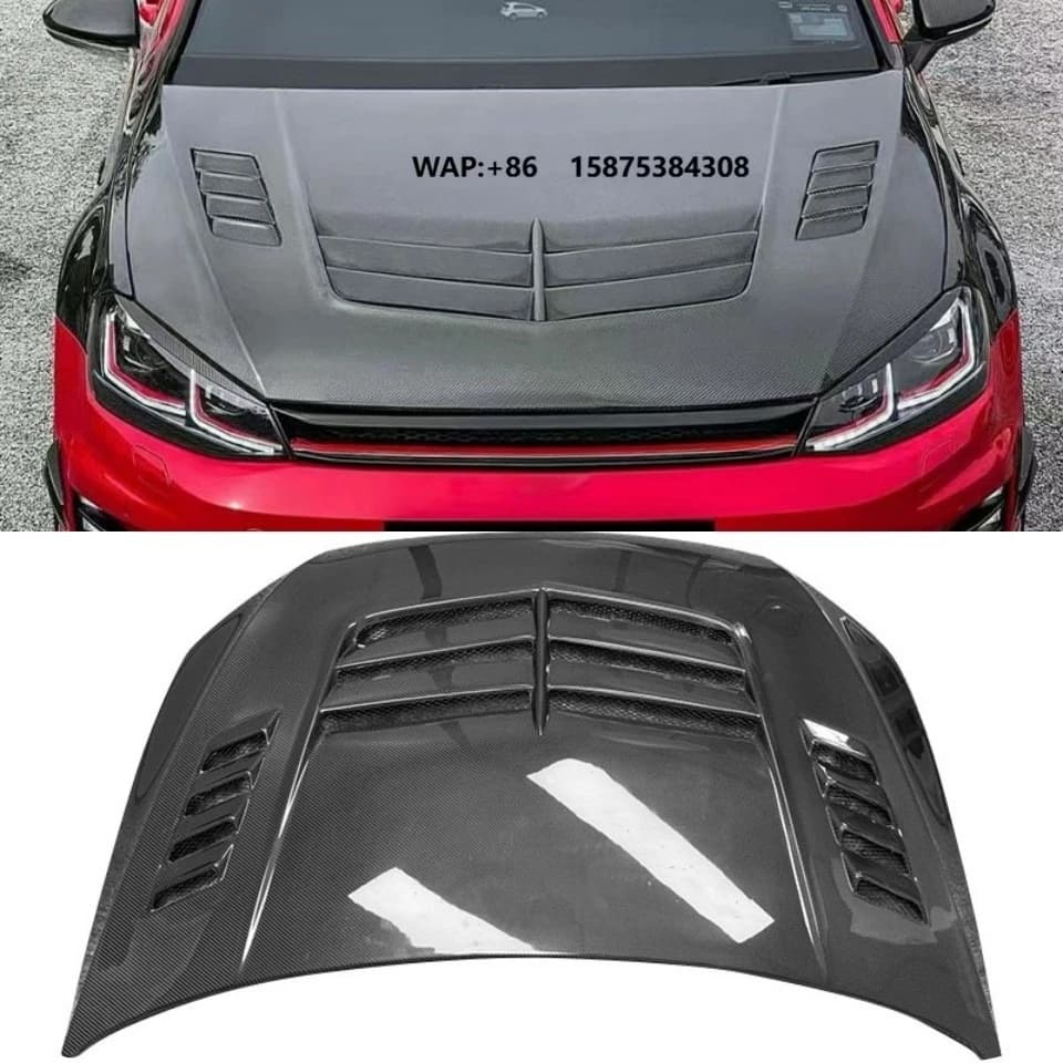 MRD Engine Hood Bonnet for VW Golf 7 7.5 MK7 for GTI 2014-2020 V Style Carbon Fiber