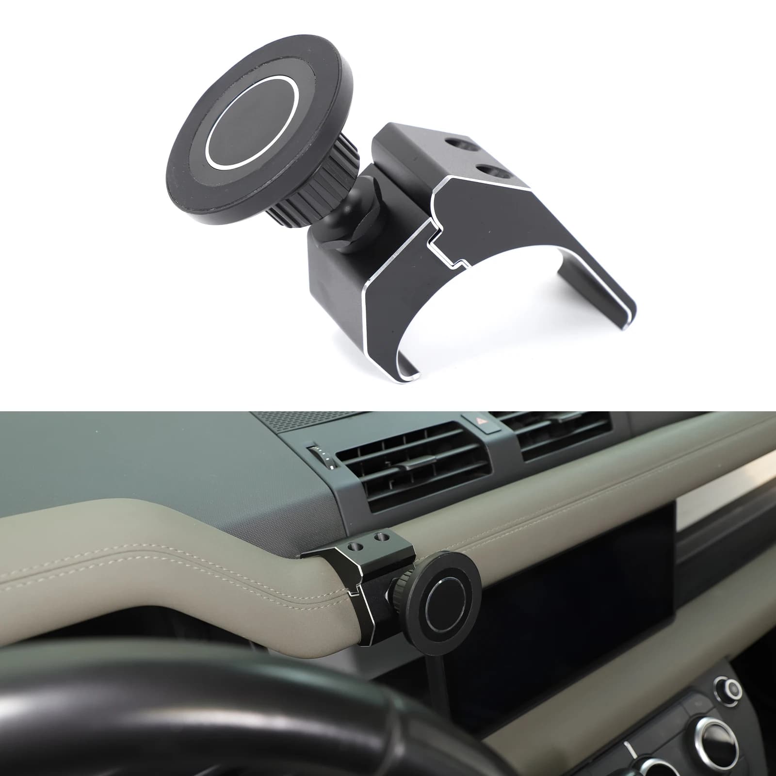 For Land Rover Defender 90 110 2020 2021 2022 2023 2024 2025 Dashboard Side Phone Holder Mount Aluminum Alloy Car Accessories