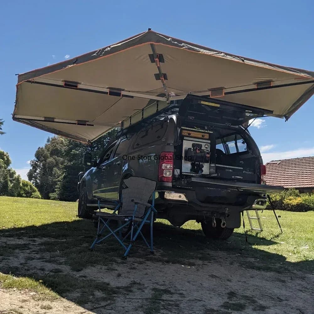 270 Car Roof Awning Tent For Sun Protection 360 Degree Awning Outdoor Travelling Modern Novel Design Car Roof Side Awning